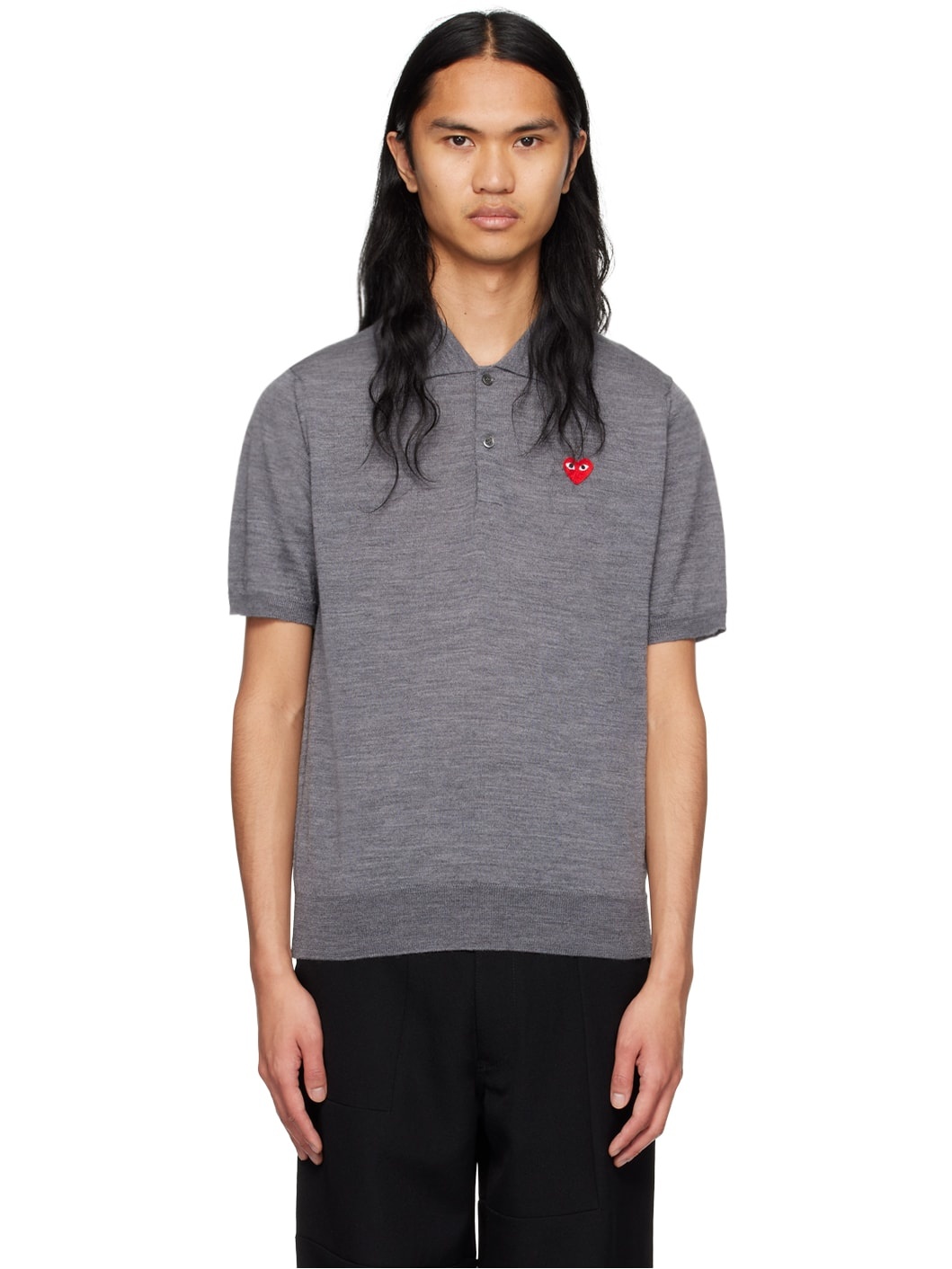 Gray Patch Polo - 1