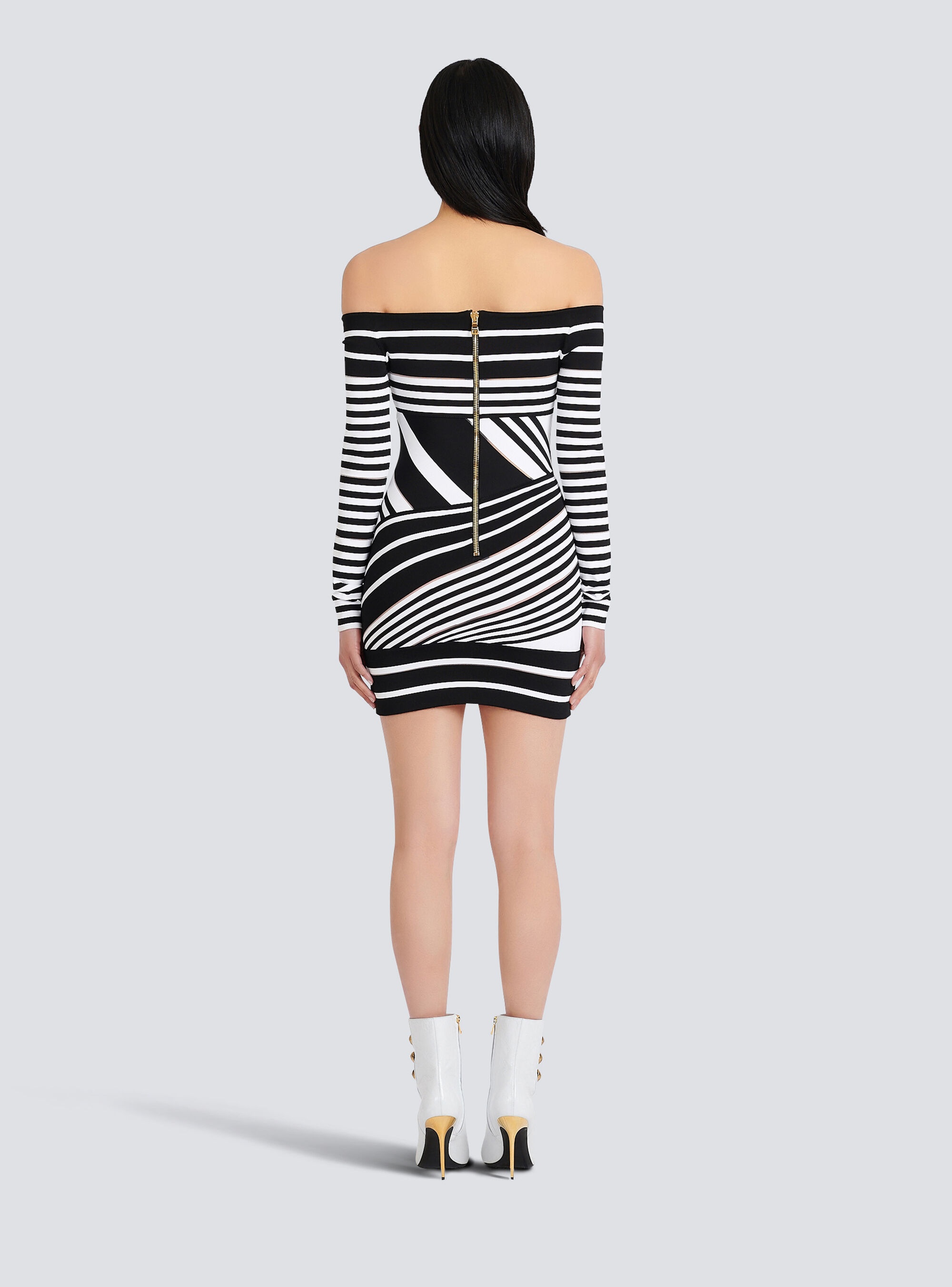 Short striped eco-designed jacquard dress - 4