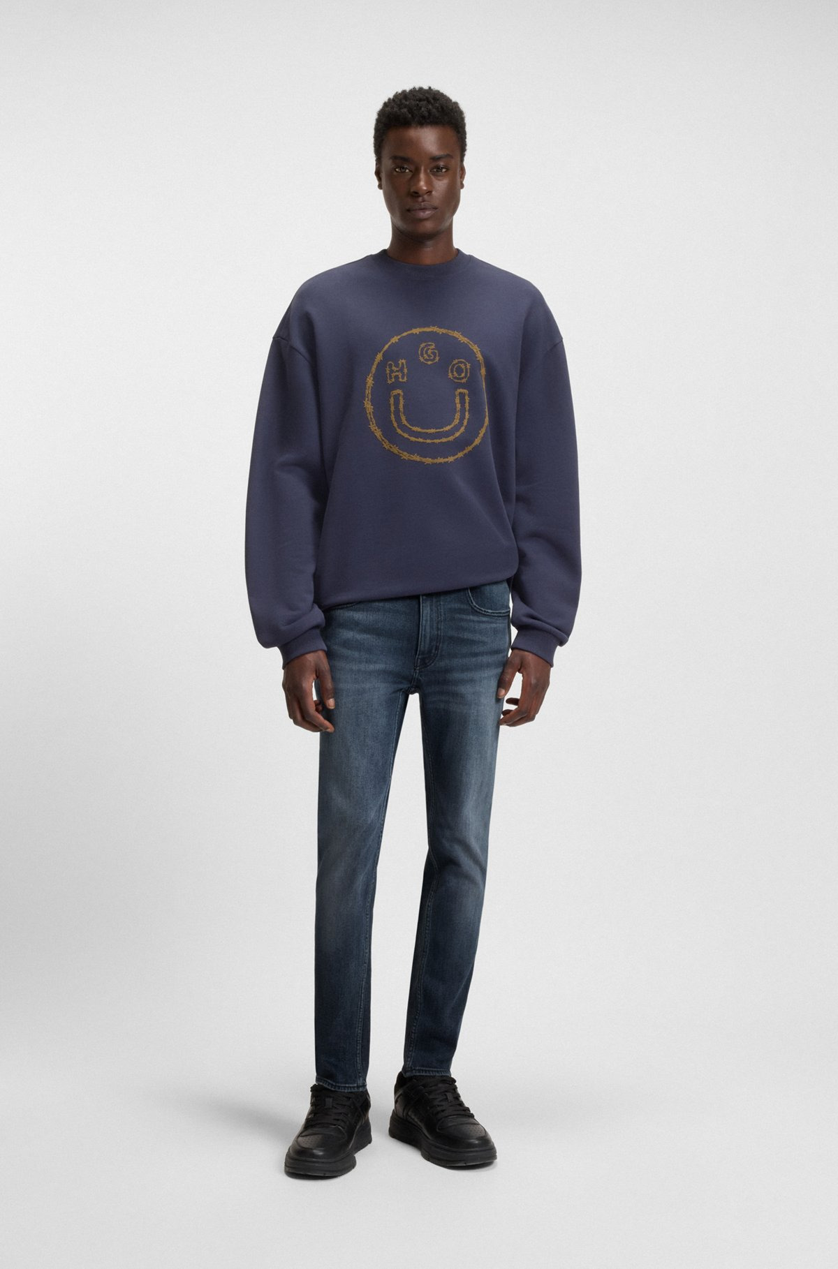 EXTRA-SLIM-FIT JEANS IN MID-BLUE STRETCH DENIM - 3