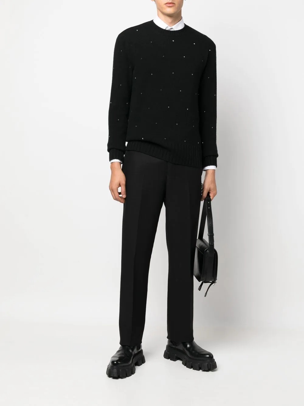 Rockstud spike wool-cashmere jumper - 2