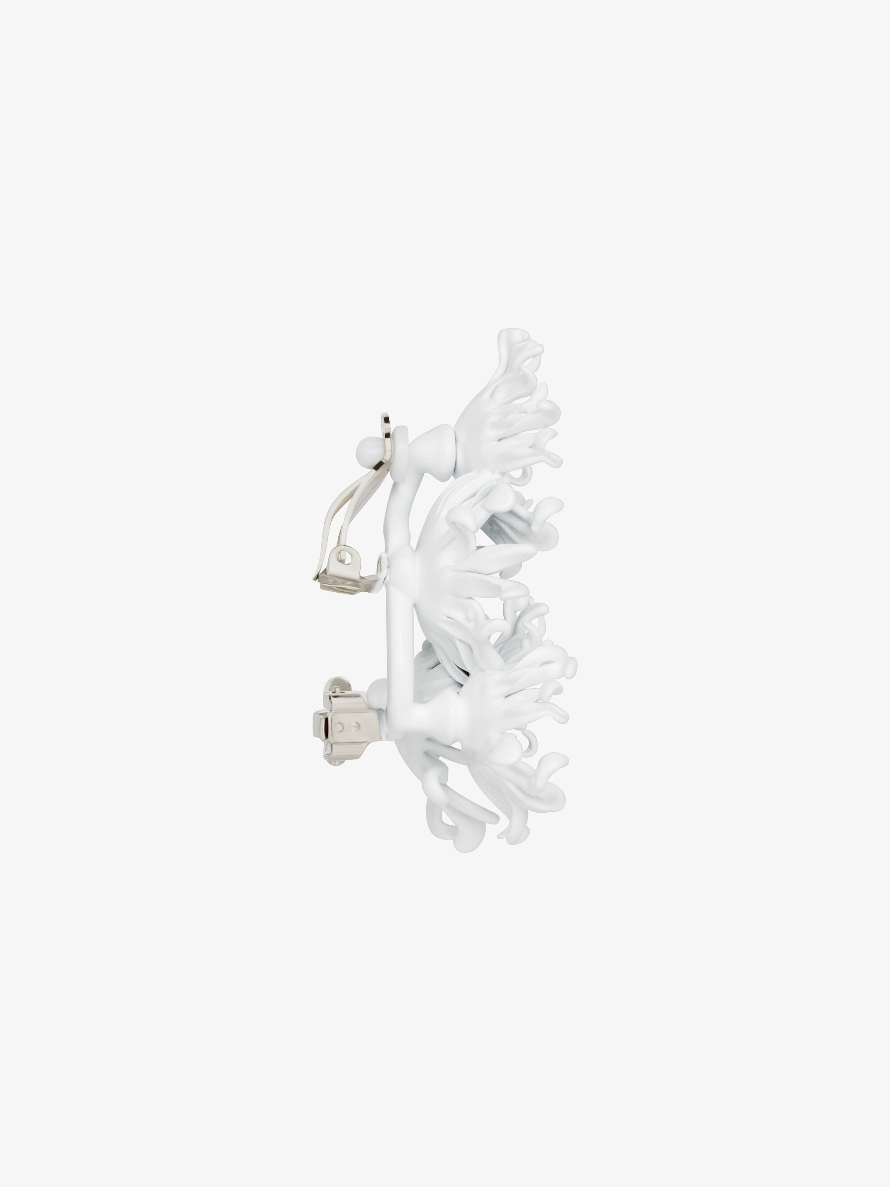 DAISY CLIP EARRING IN METAL AND ENAMEL WITH CRYSTALS - 4