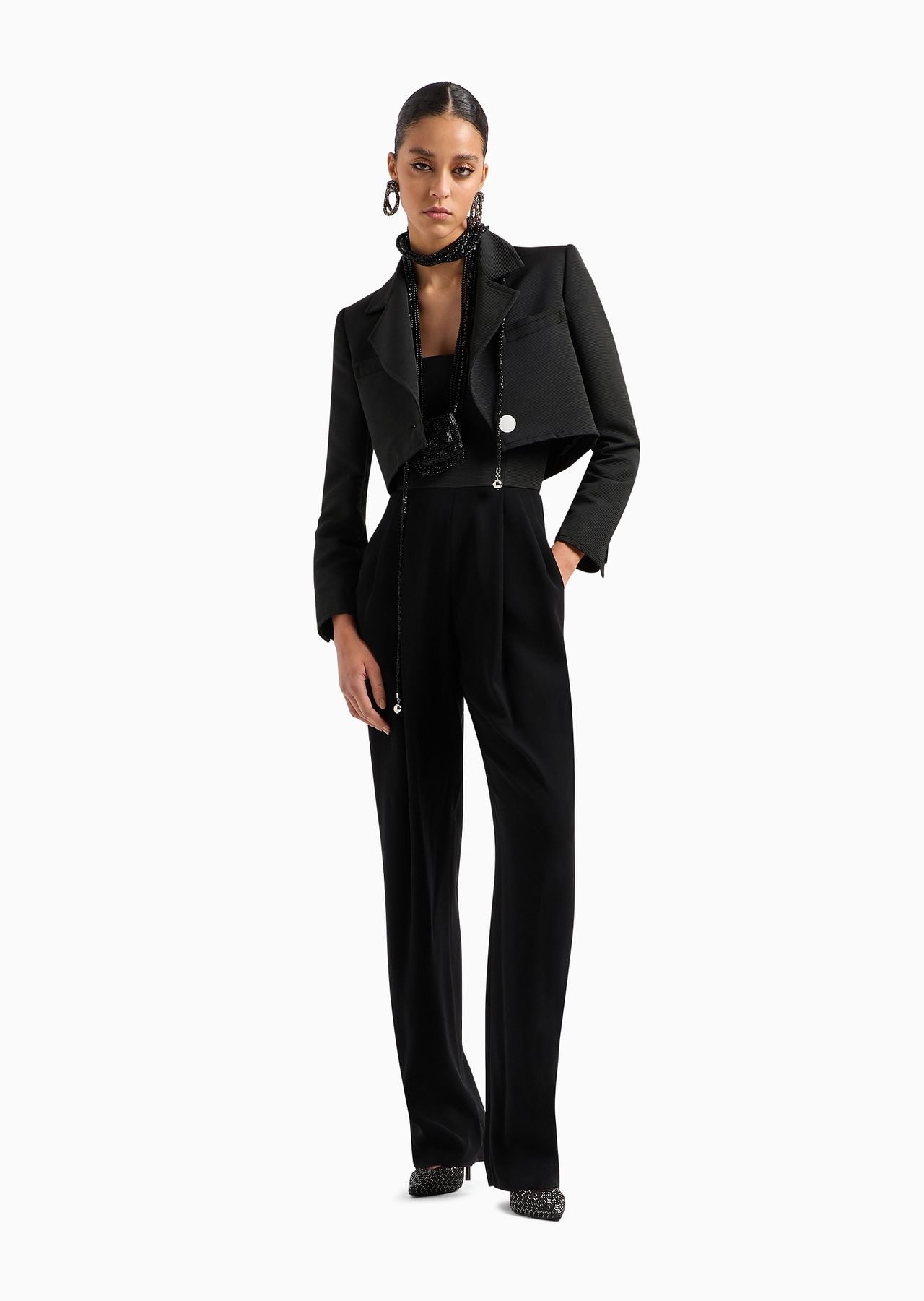 Techno cady jumpsuit with strapless bodice in ottoman fabric - 4