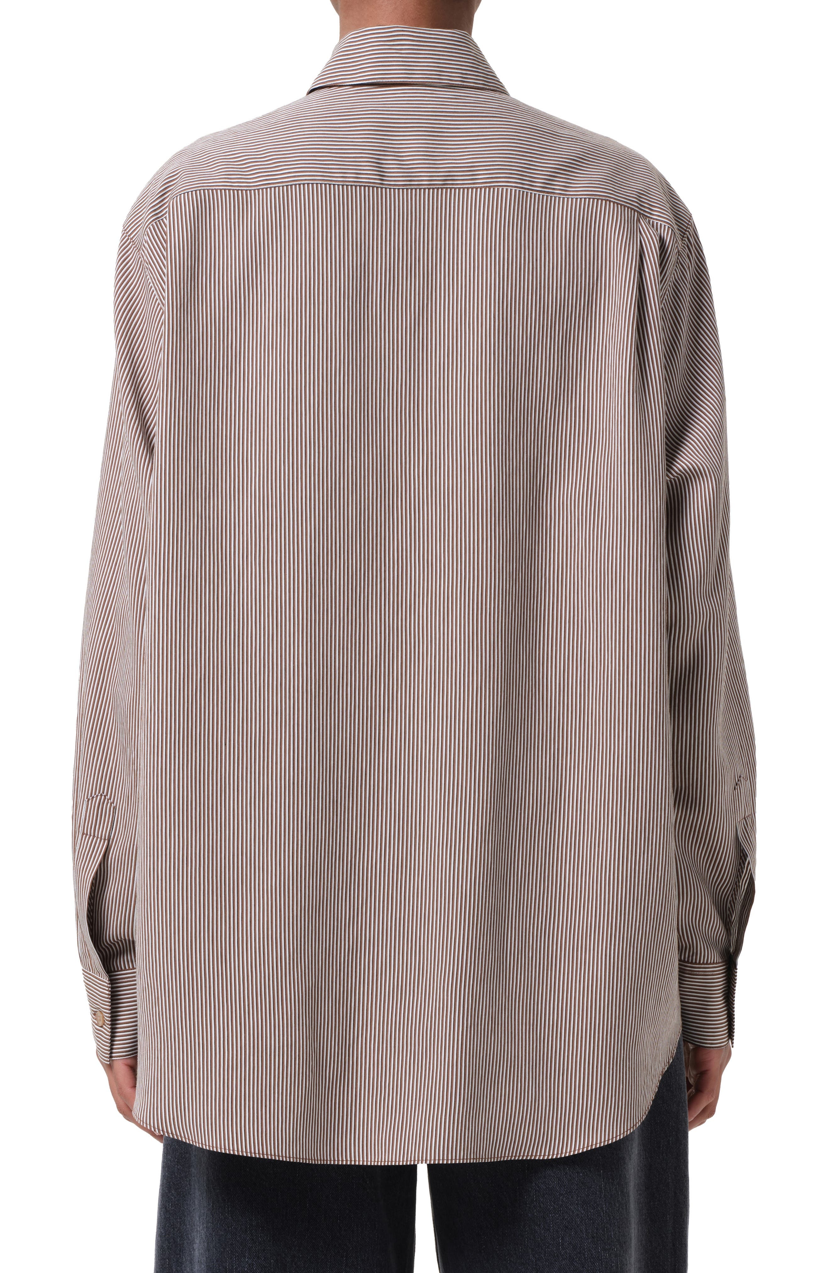 AGOLDE Aris Stripe Asymmetric Button-Up Shirt in Jakarta Stripe at Nordstrom - 2