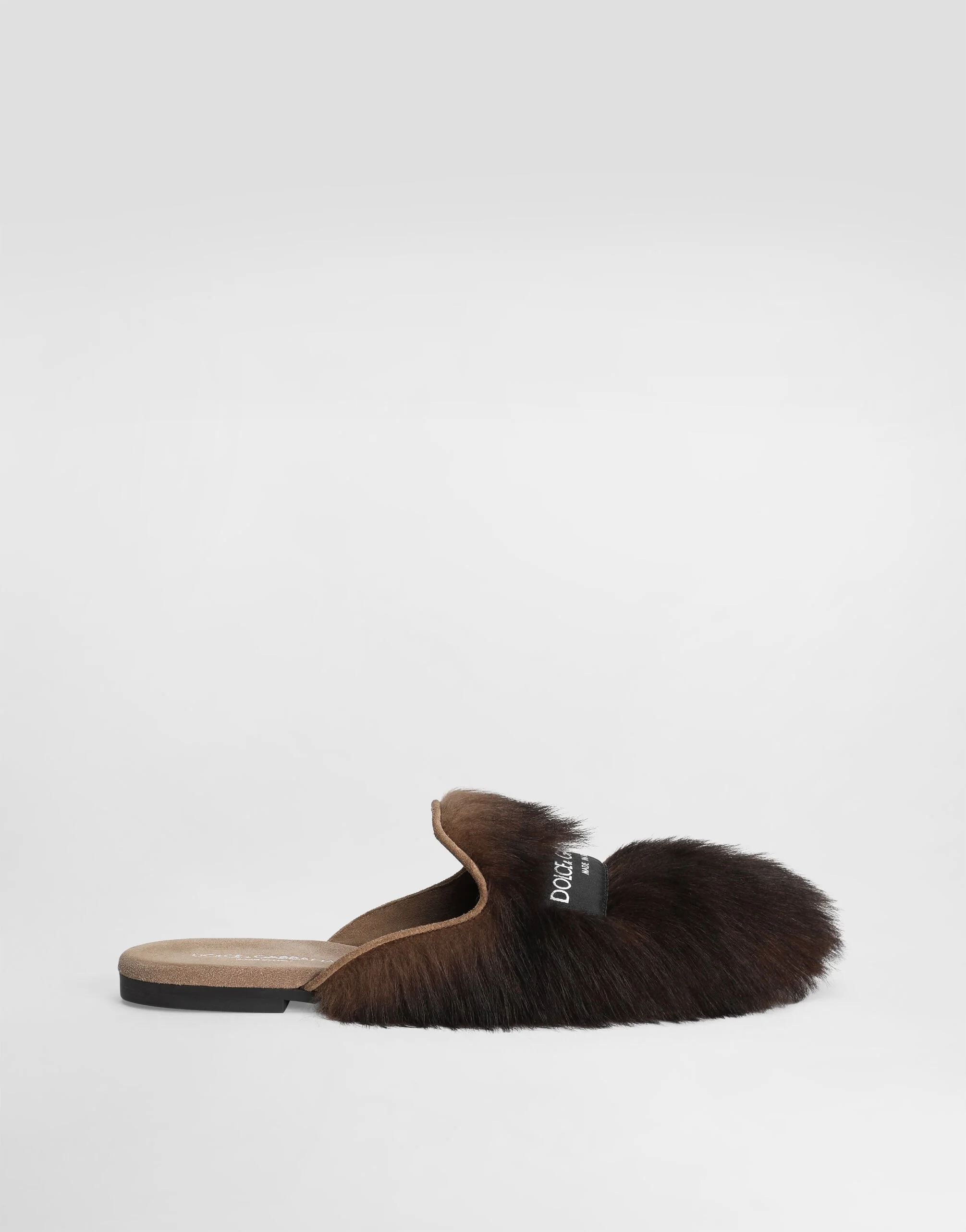 Shearling and suede slippers - 1