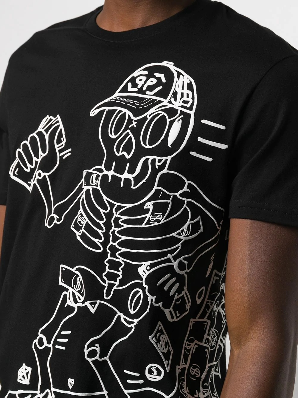 graphic skeleton print t-shirt - 5