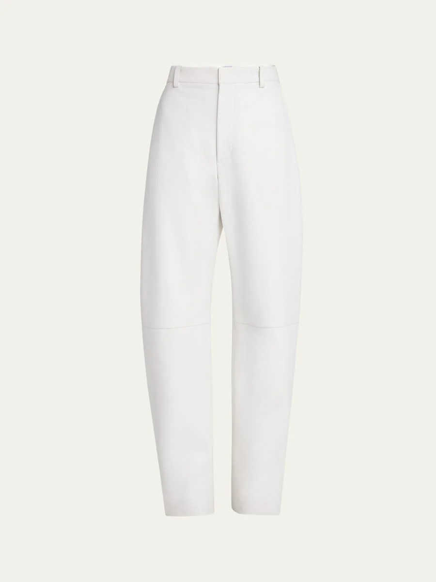 Napa Leather Rounded Leg Trousers - 1