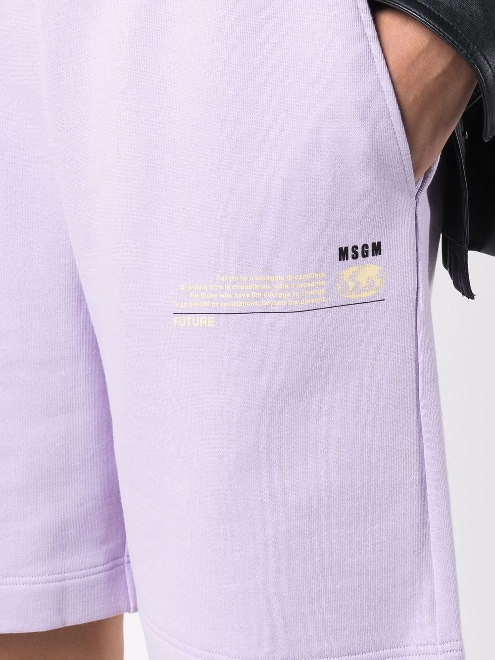 logo patch track shorts - 5