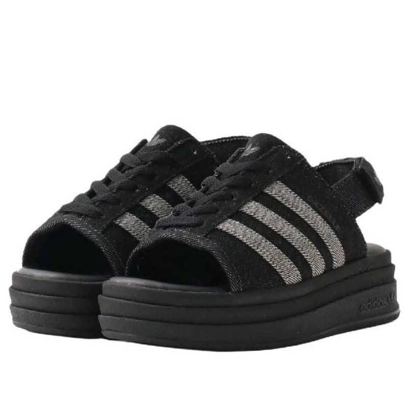 adidas (WMNS) adidas Gazelle Bold Sandals 'Black Silver' KI0007 outlook