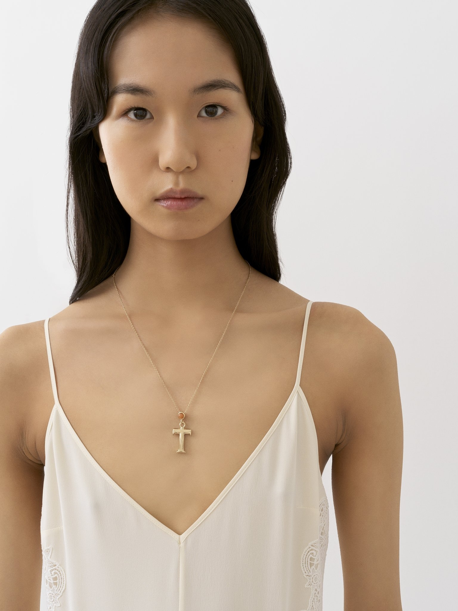 ALPHABET NECKLACE WITH PENDANT T - 3