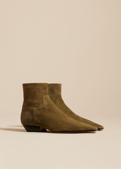 KHAITE The Marfa Ankle Boot in Khaki Suede outlook