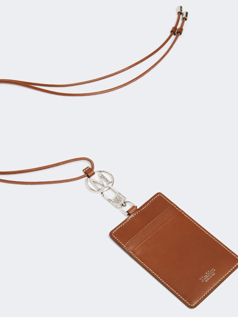 Max Mara Leather badge holder - AMBER BROWN outlook