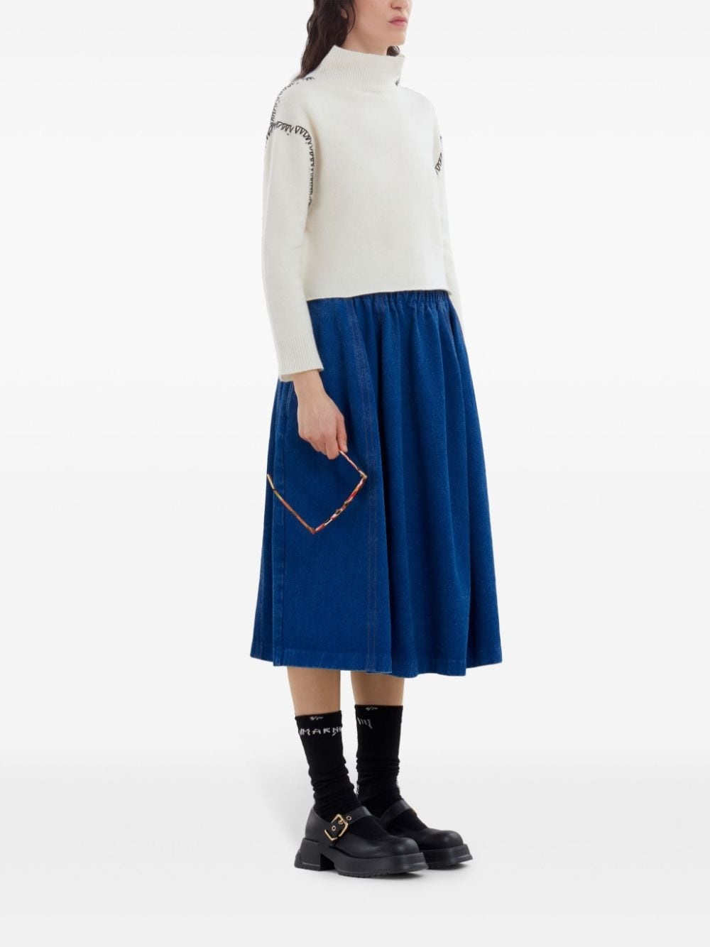 decorative-stitching jumper - 2