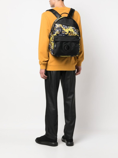 VERSACE JEANS COUTURE baroque pattern-print zip-up backpack outlook