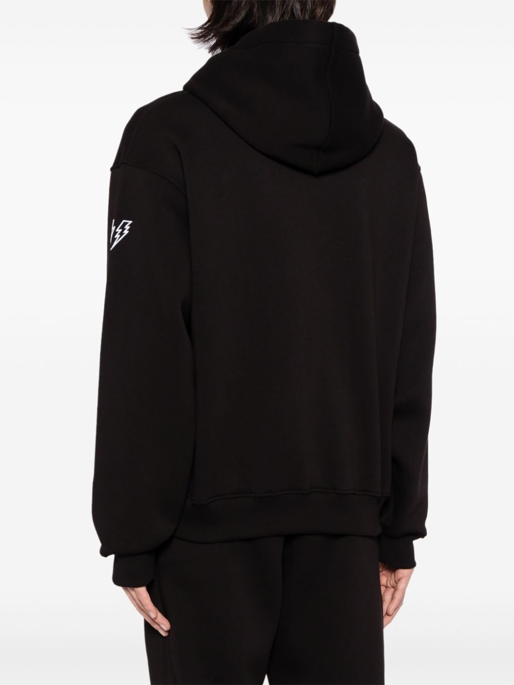 Minimalist Bolts appliquÃ©-detail hoodie - 4