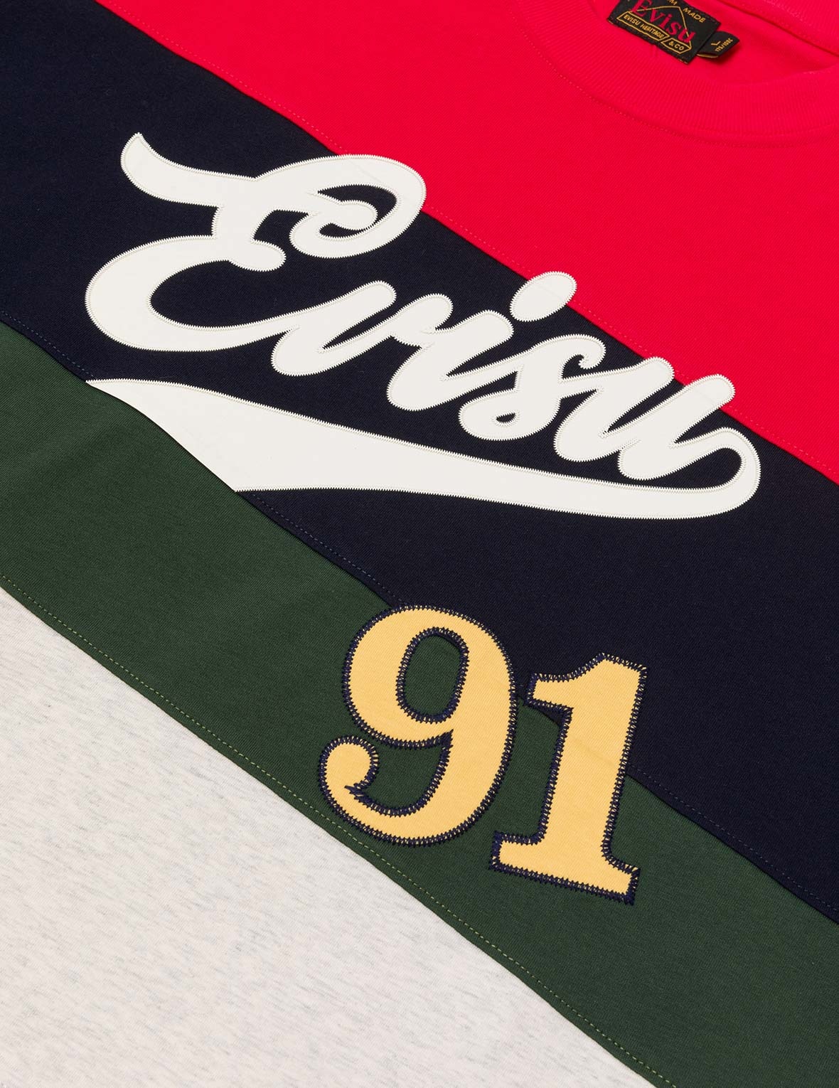 Logo and "91" Appliqué Embroidery Relax Fit Stripe T-Shirt - 5