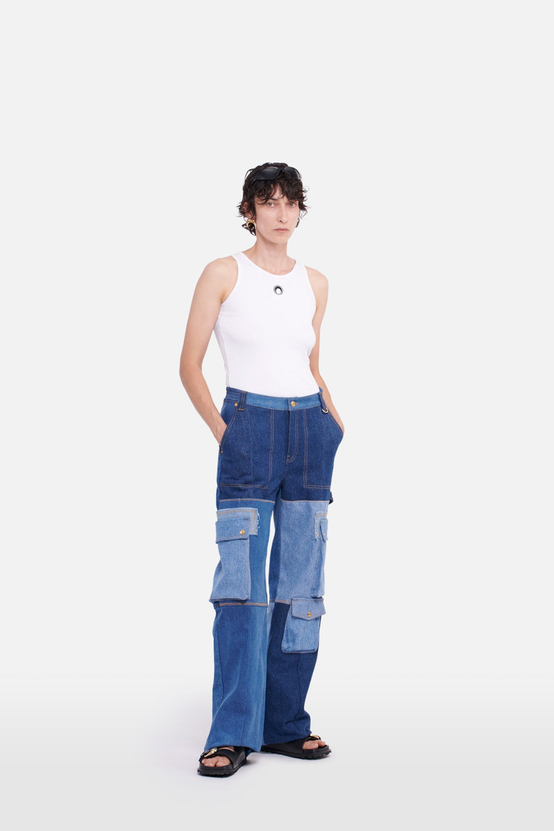 Marine Serre Regenerated Denim Cargo Pants outlook