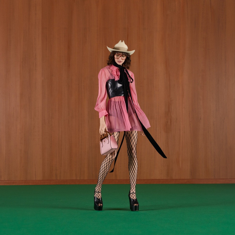 GUCCI Chiffon ruffle dress outlook