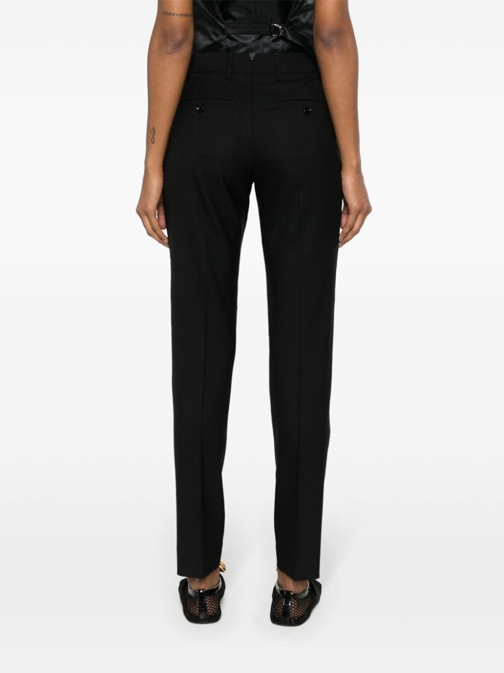 high-waist tapered-leg trousers - 4