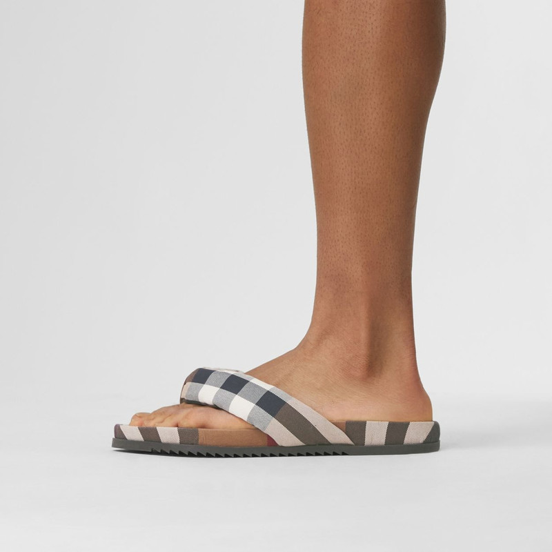 Check Cotton Sandals 4