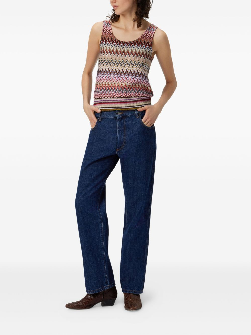 five-pocket cotton bootcut jeans - 2