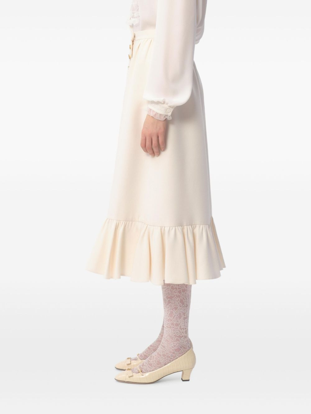 ruffle-hem midi skirt - 5