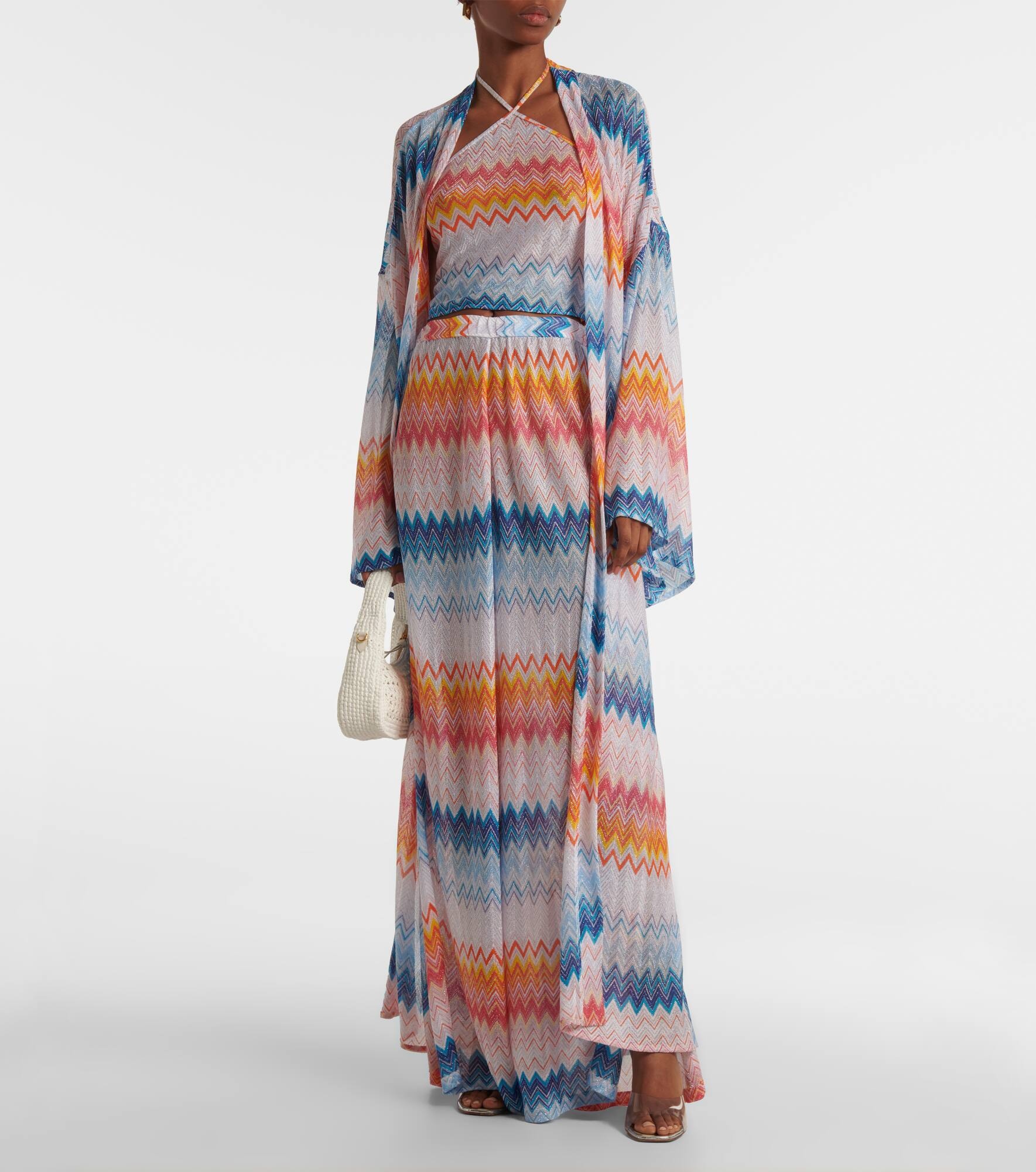 Zig Zag lamé beach cover-up - 2
