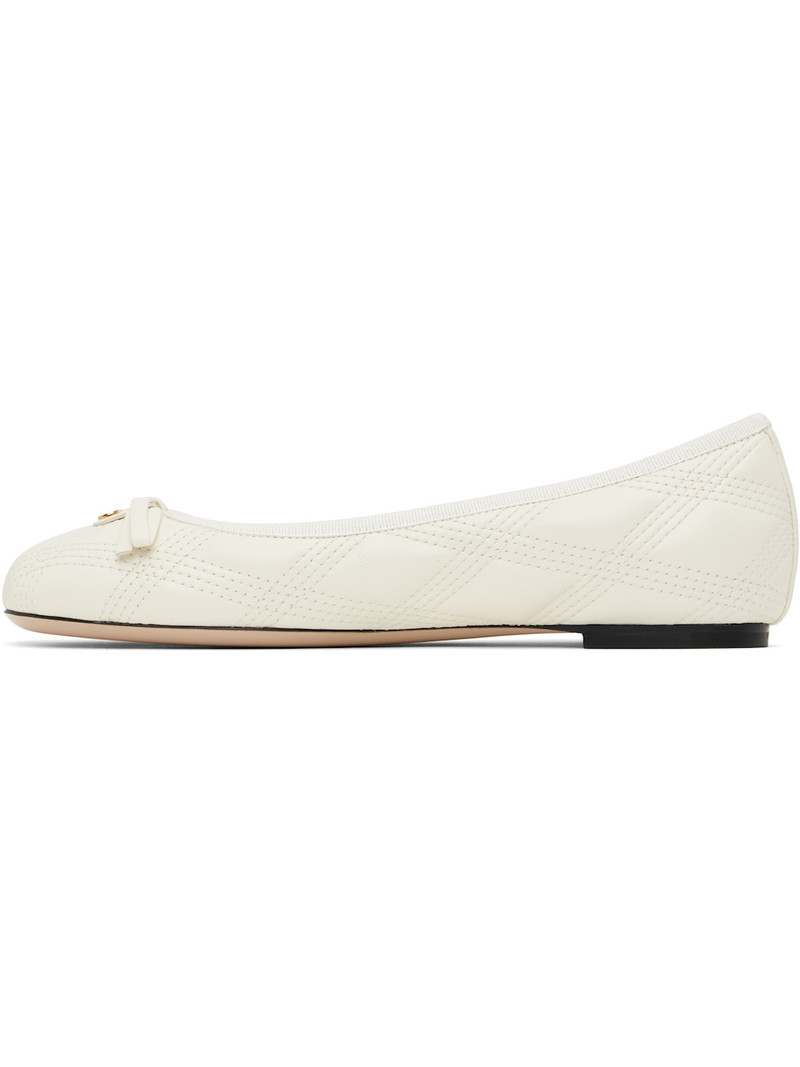 Valentino Off-White Quiltie 67 Ballerina Flats outlook