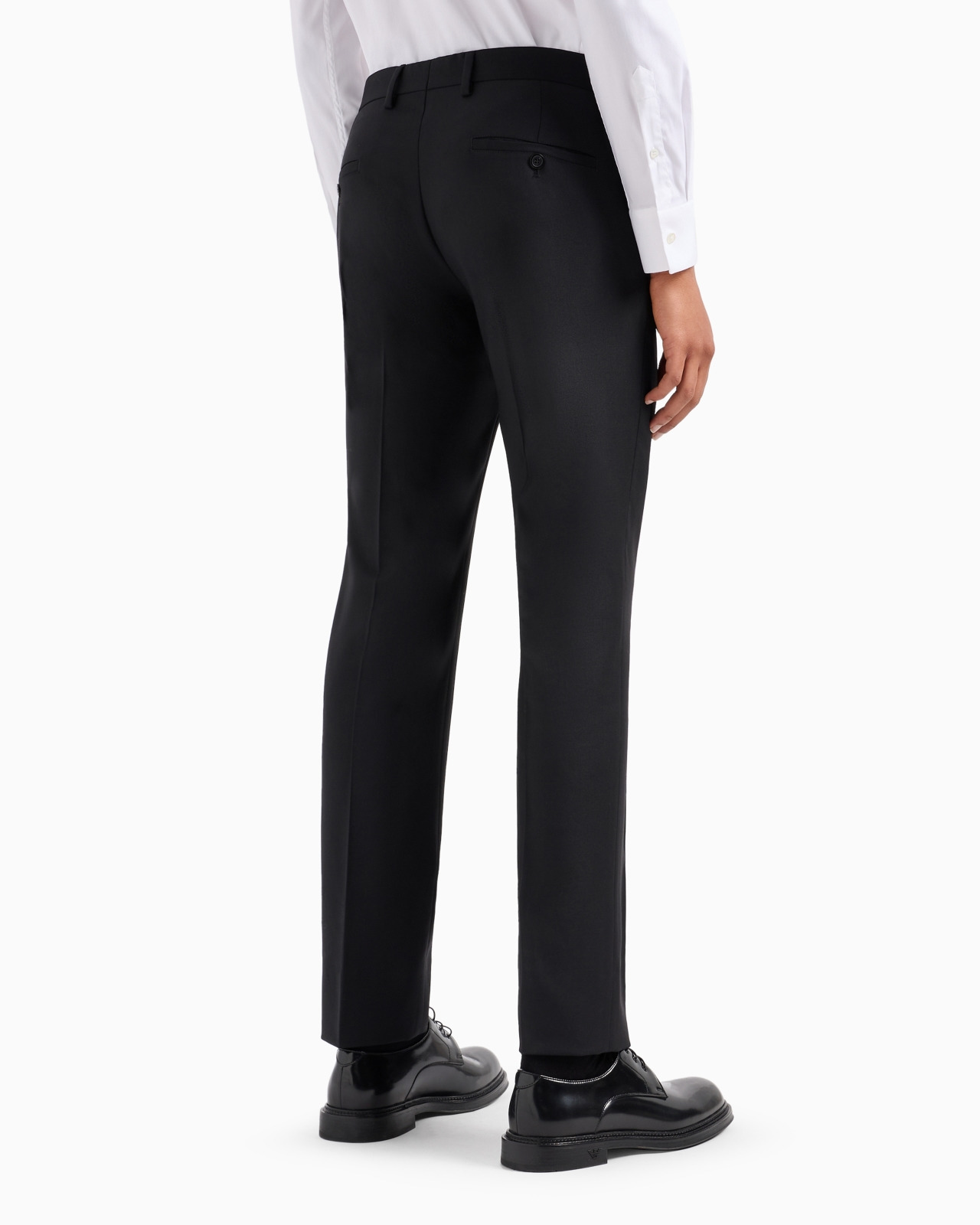 Worsted virgin-wool, creased trousers - 3