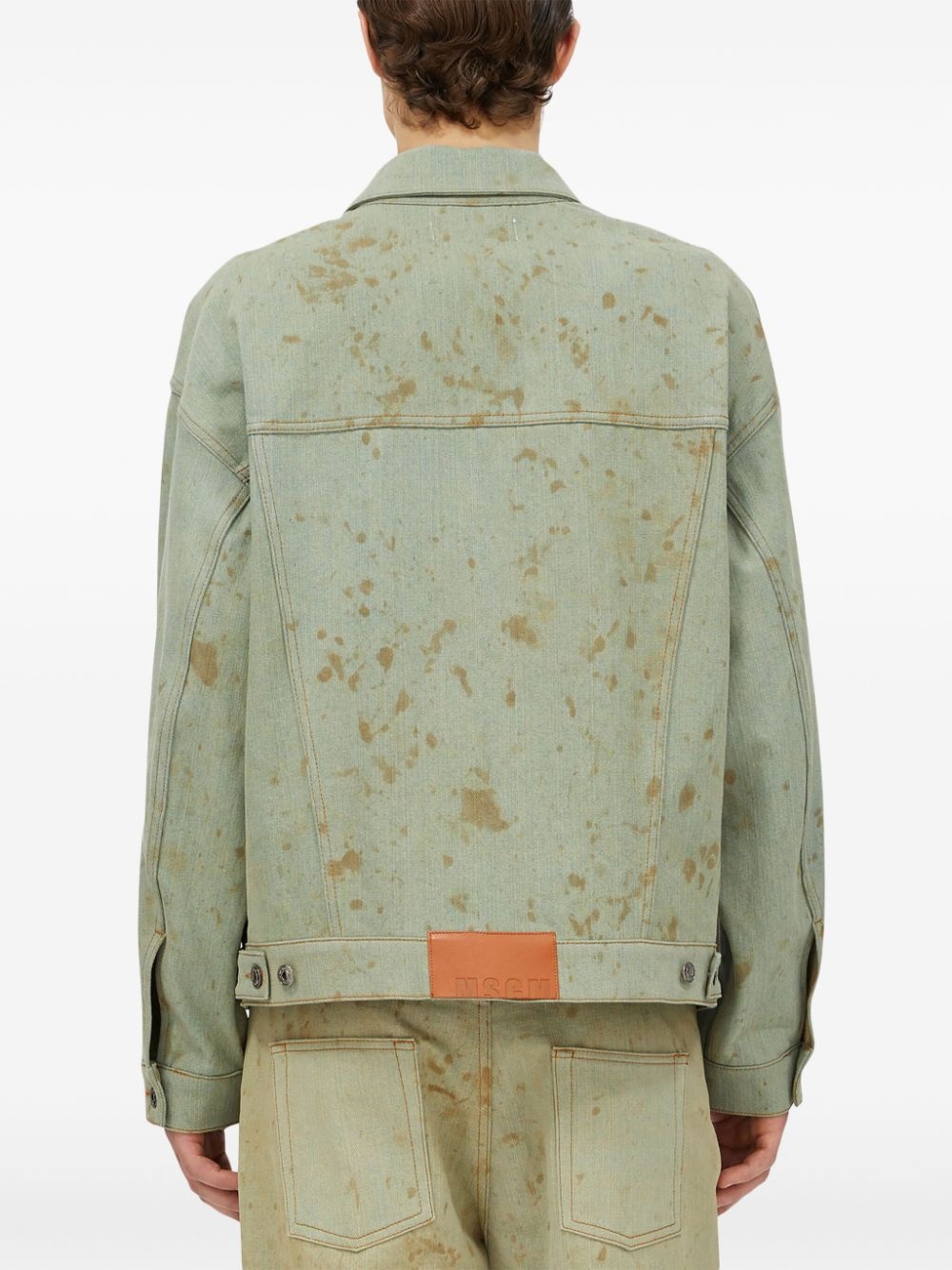 stained denim jacket - 4