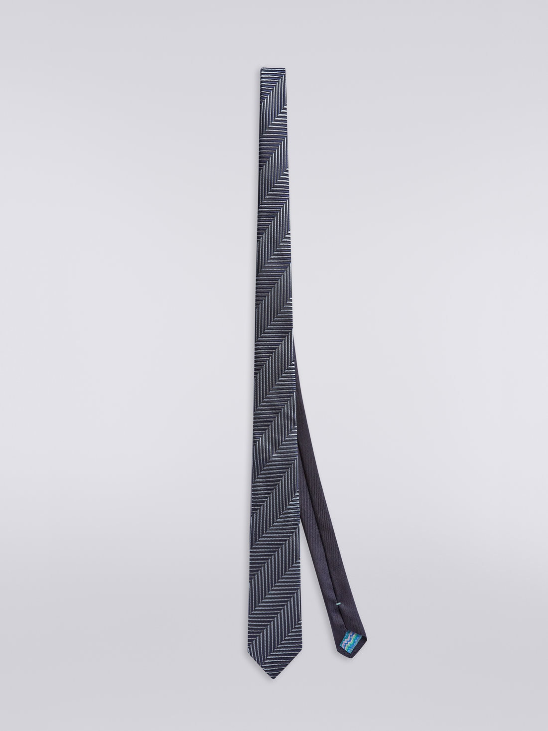 Silk tonal chevron tie - 1