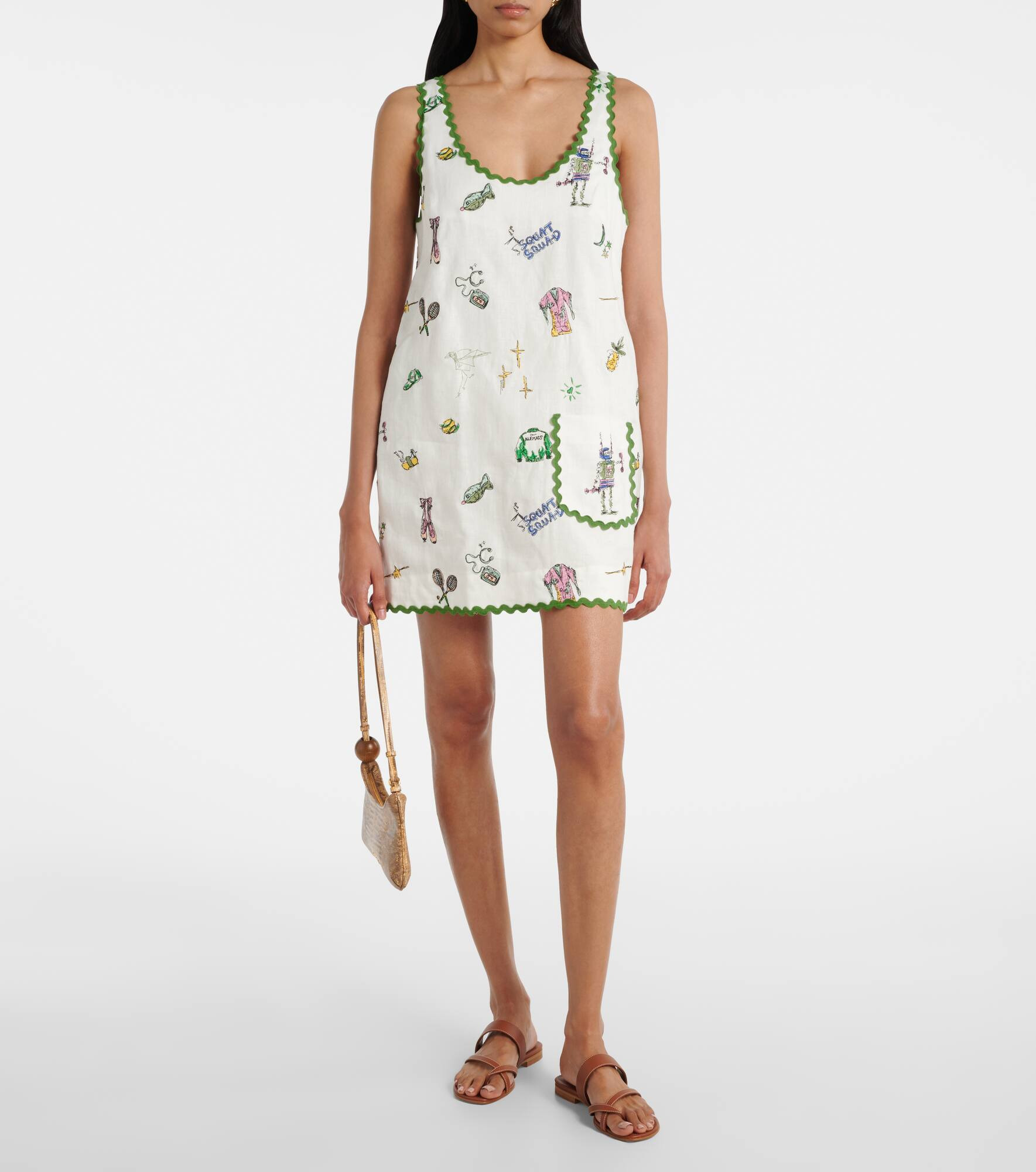 Play embroidered linen minidress - 2