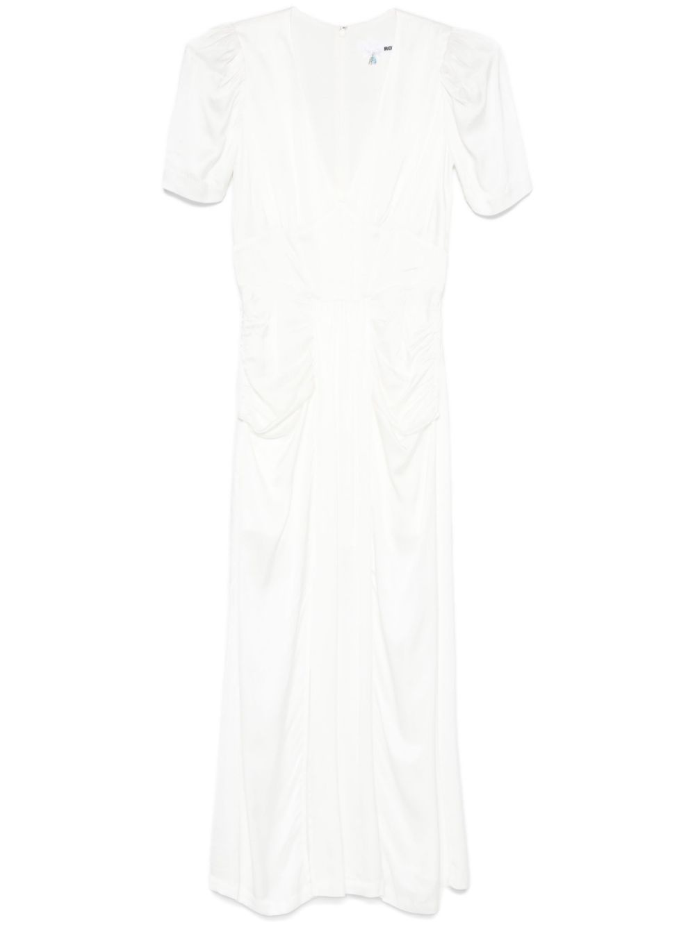 satin V-neck midi dress - 1