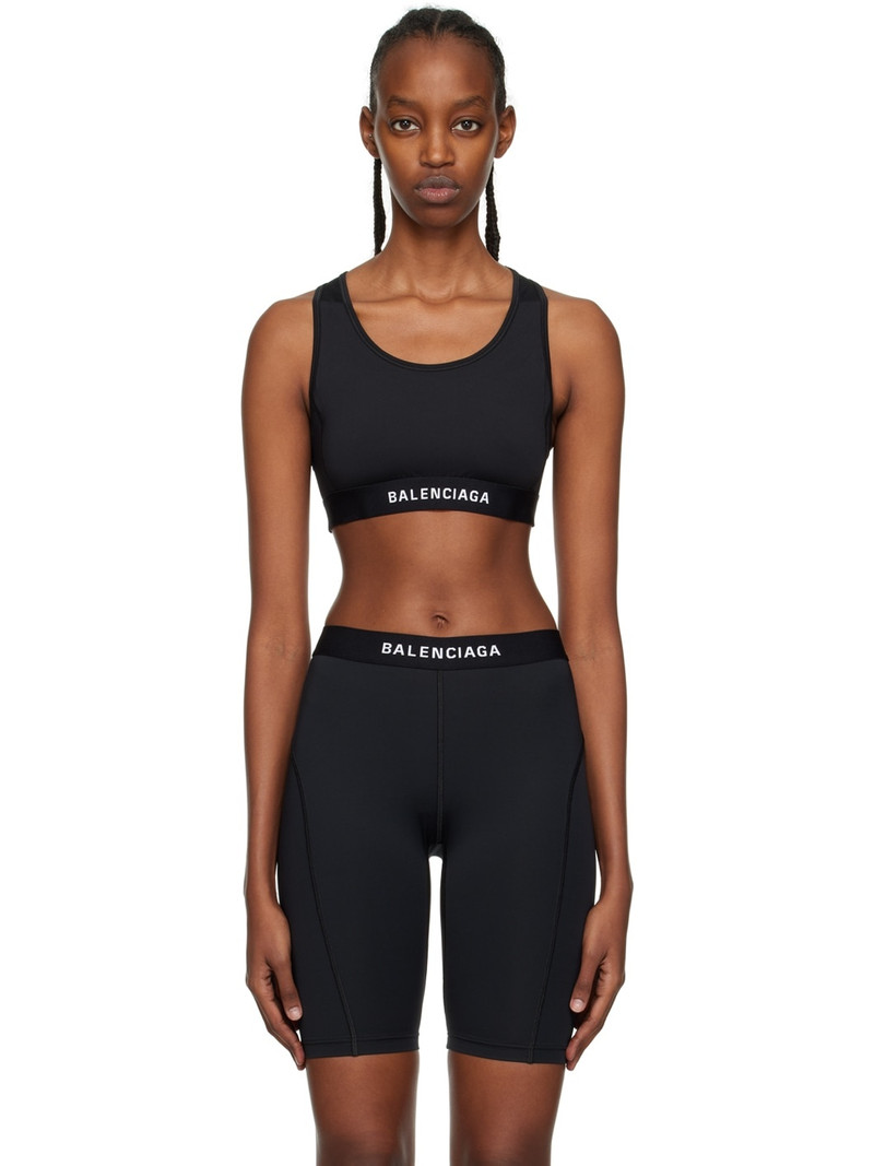 Black Elastic Sport Bra 1