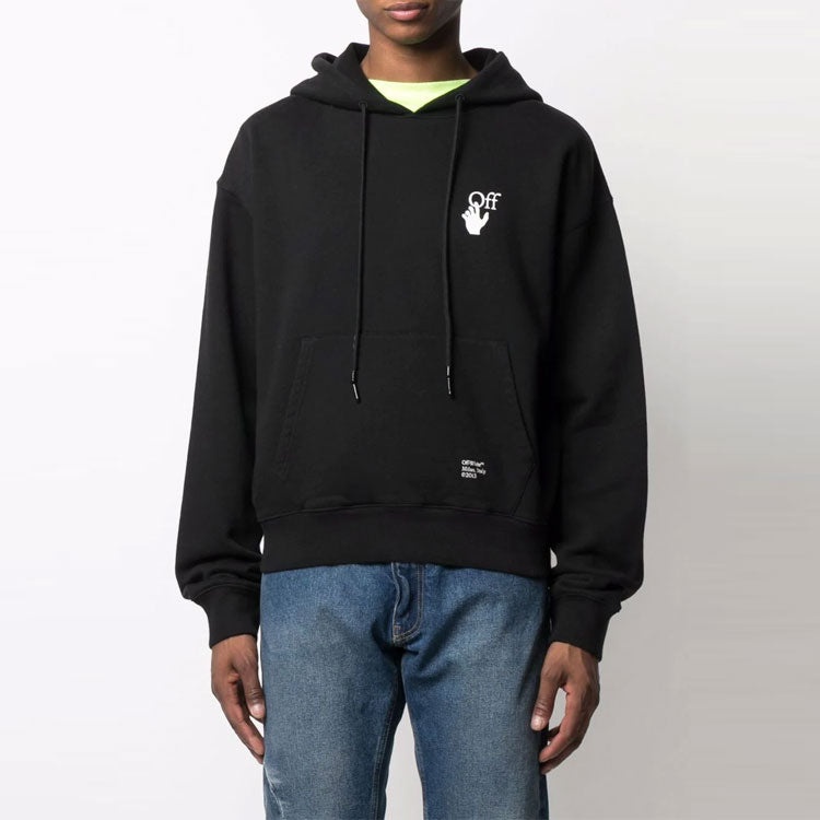 Off-White Caravaggio Arrow Over Hoodie 'Black/White' OMBB037F21FLE0101001 - 5