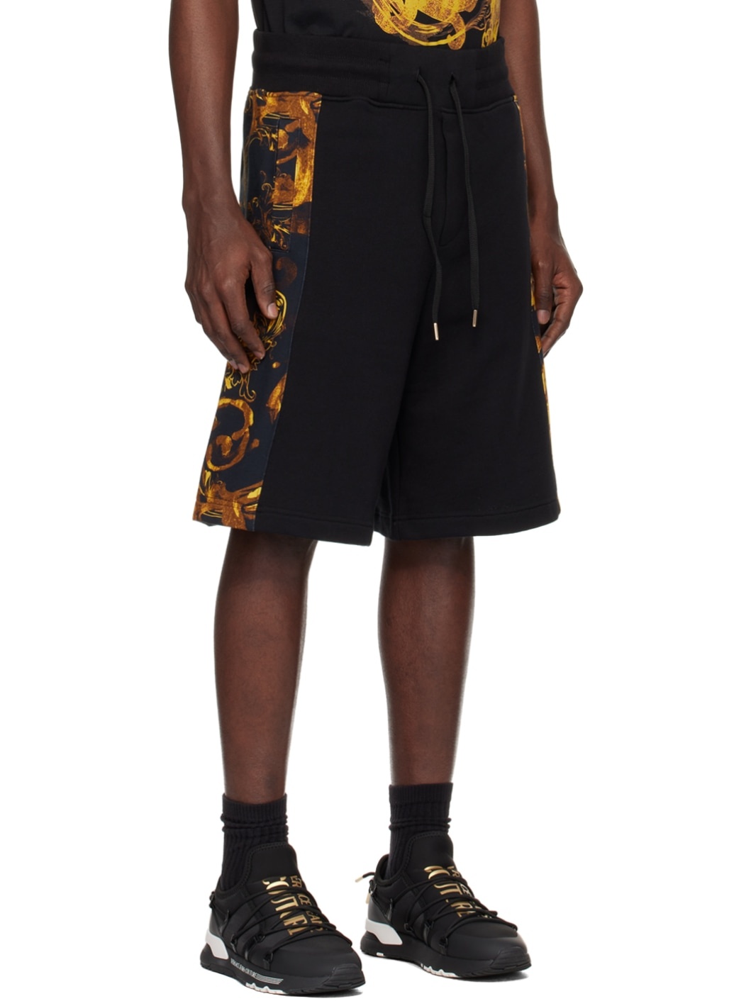 Black & Gold Watercolor Couture Shorts - 2