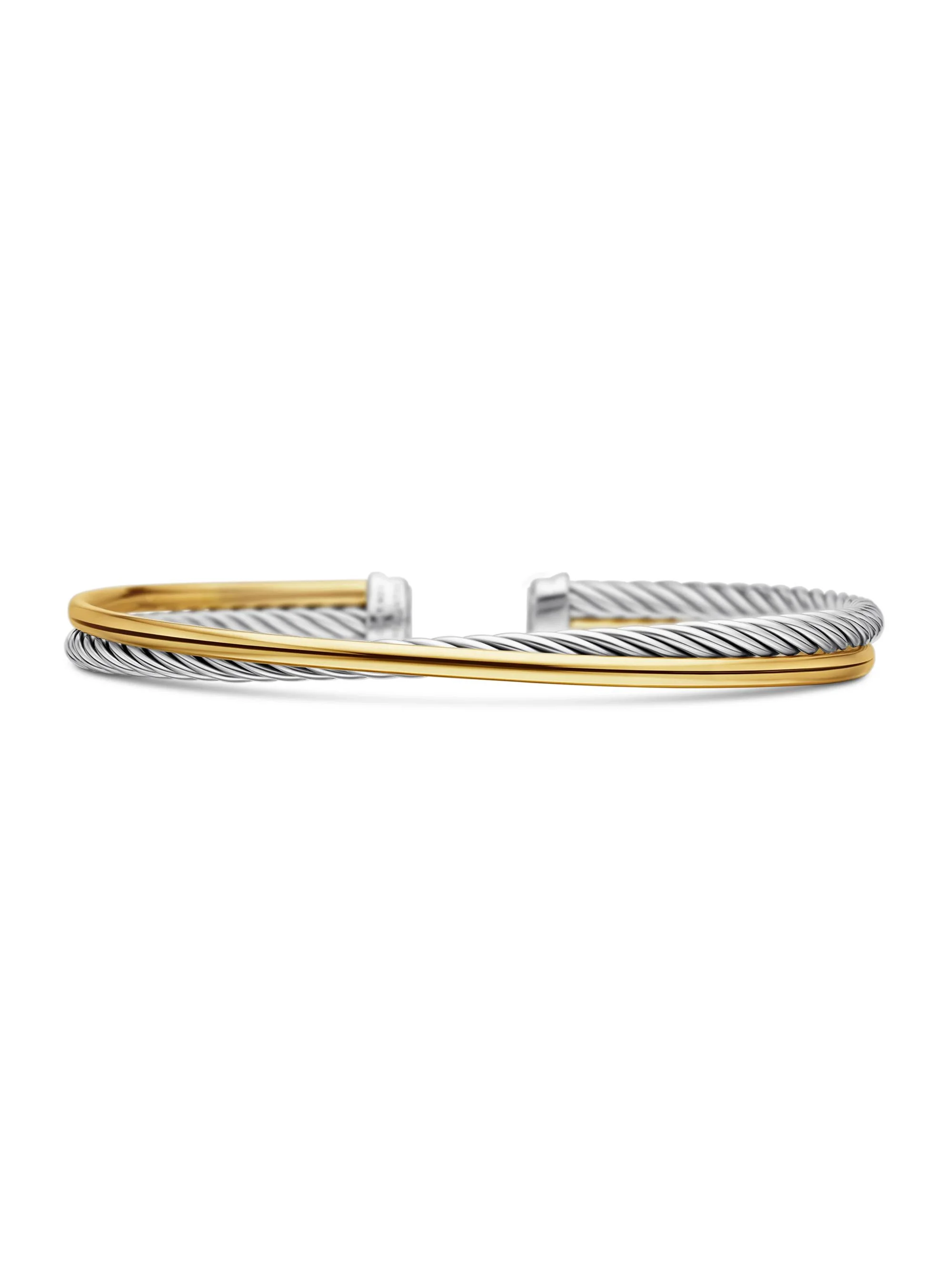 Women's Crossover Bracelet With 18K Yellow Gold - Silver - 1