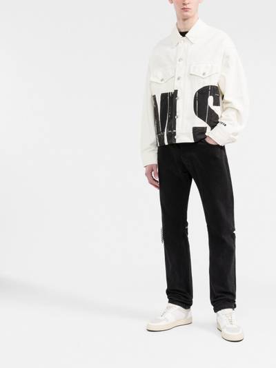 MSGM logo-print relaxed denim jacket outlook