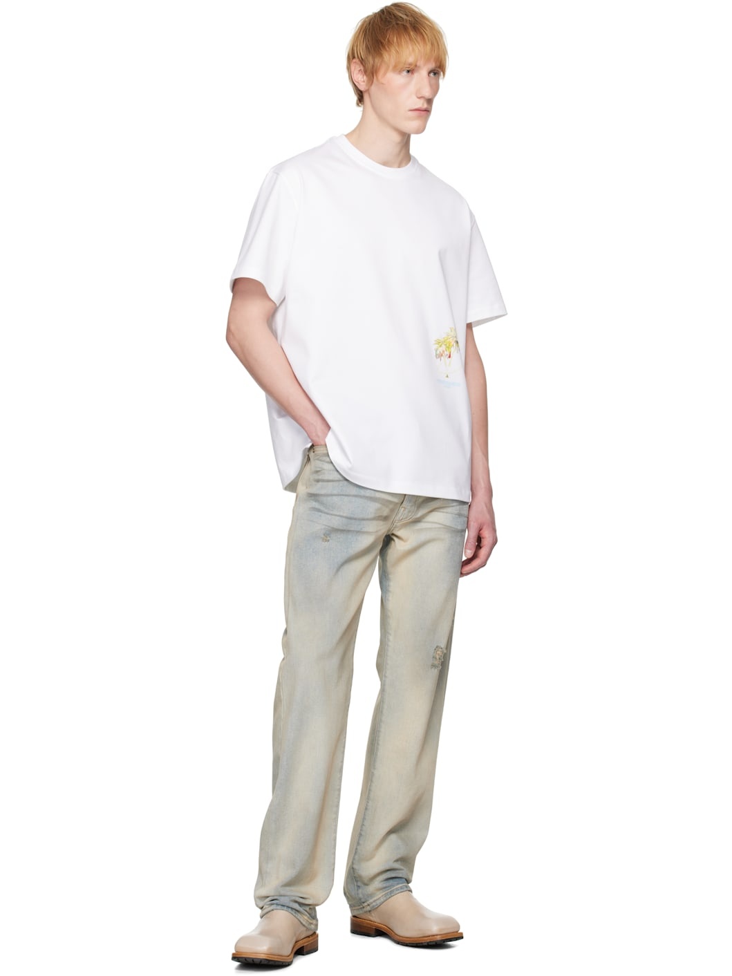 White Palm Tree Graphic T-shirt - 4
