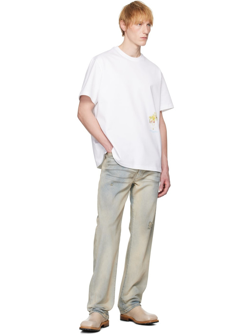 Wooyoungmi White Palm Tree Graphic T-shirt outlook