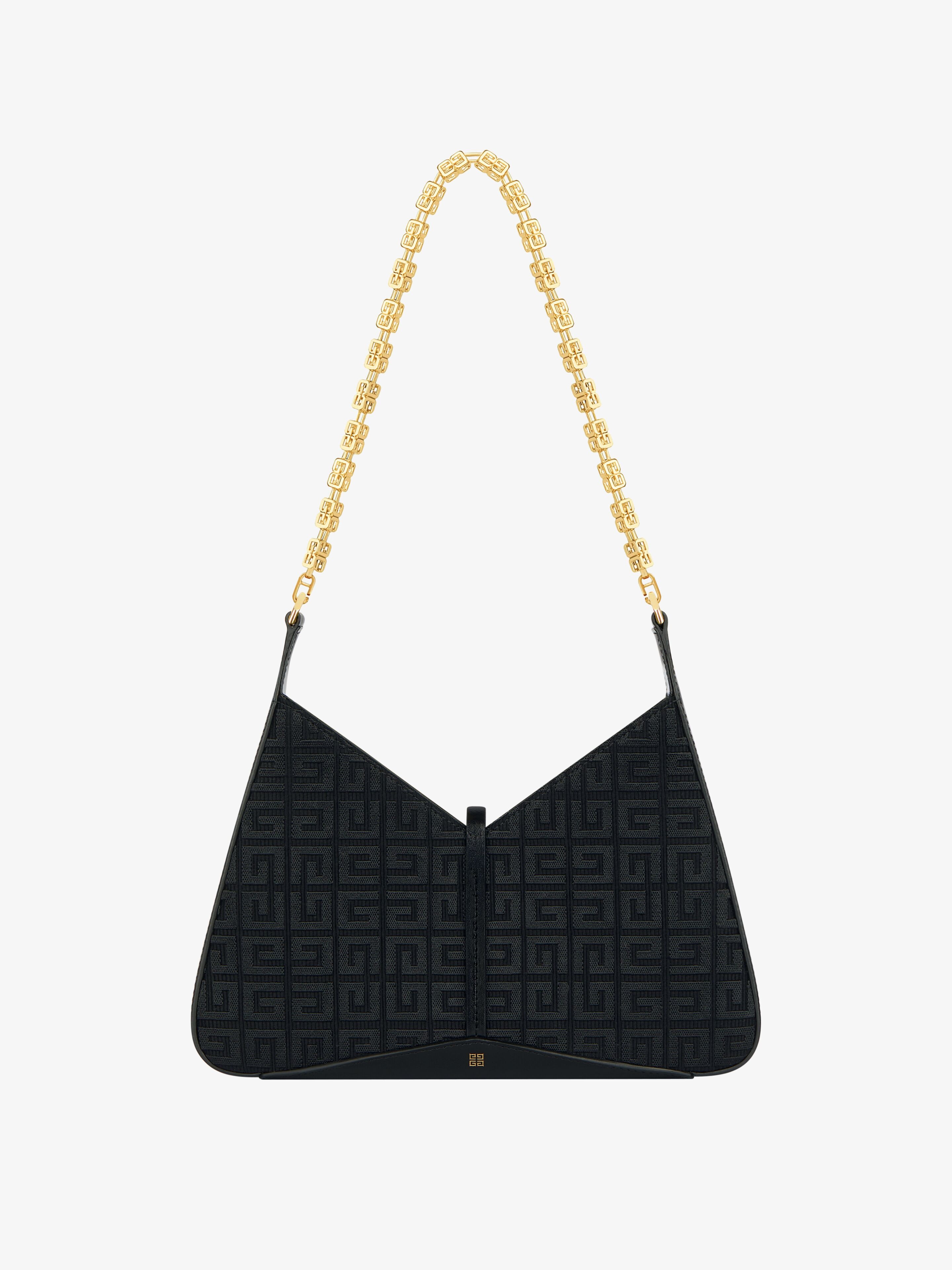 SMALL CUT OUT BAG IN 4G EMBROIDERY WITH CHAIN - 5