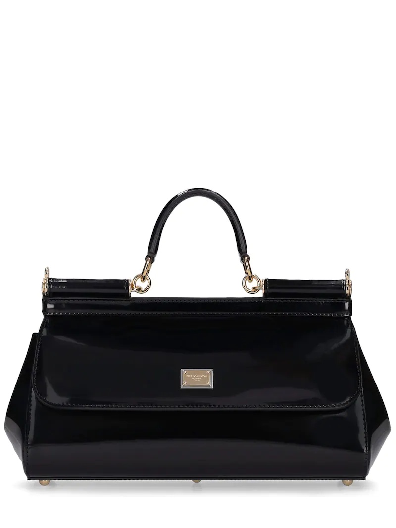 NEW SICILY PATENT LEATHER TOP HANDLE BAG - 1