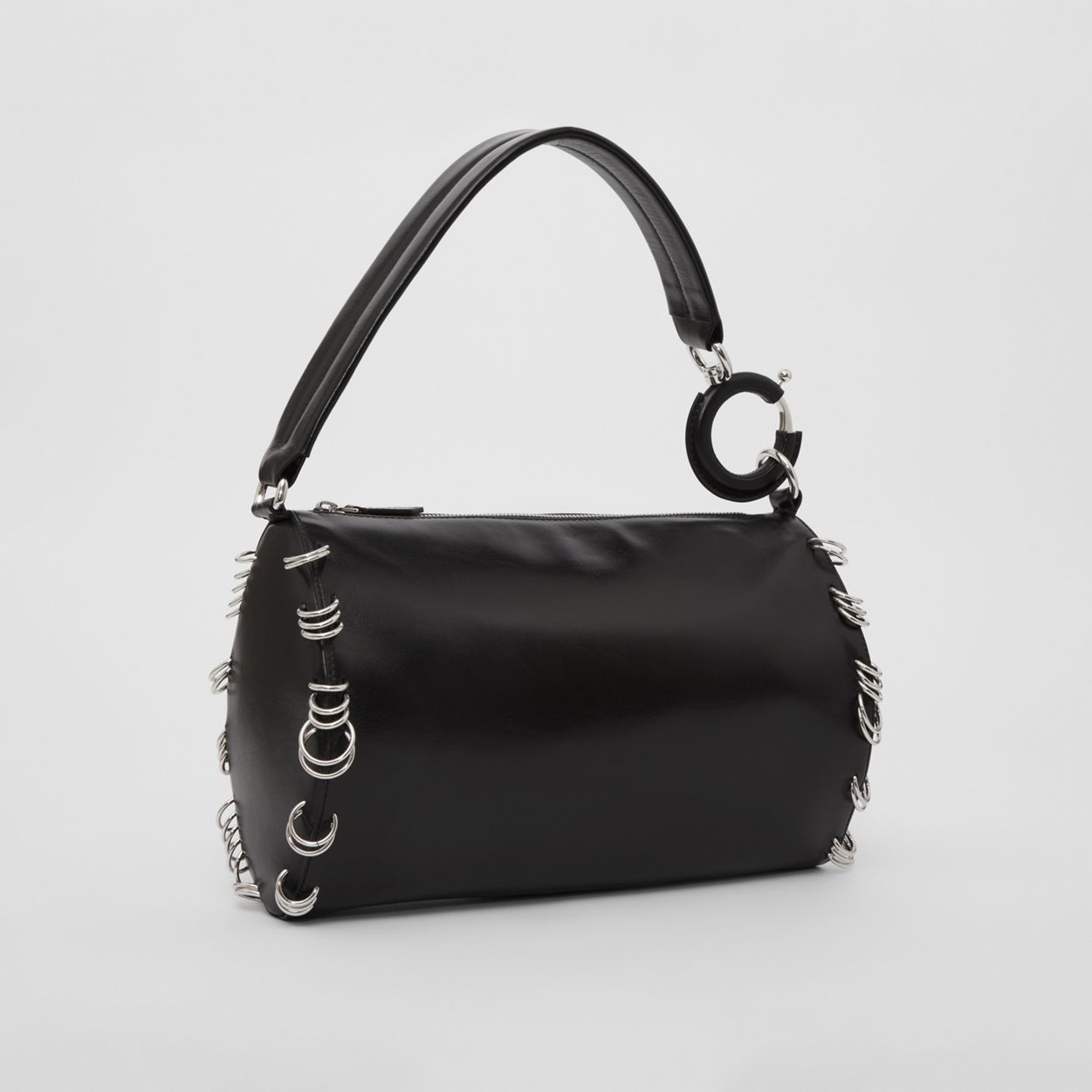 Small Ring-pierced Leather Rhombi Bag - 5