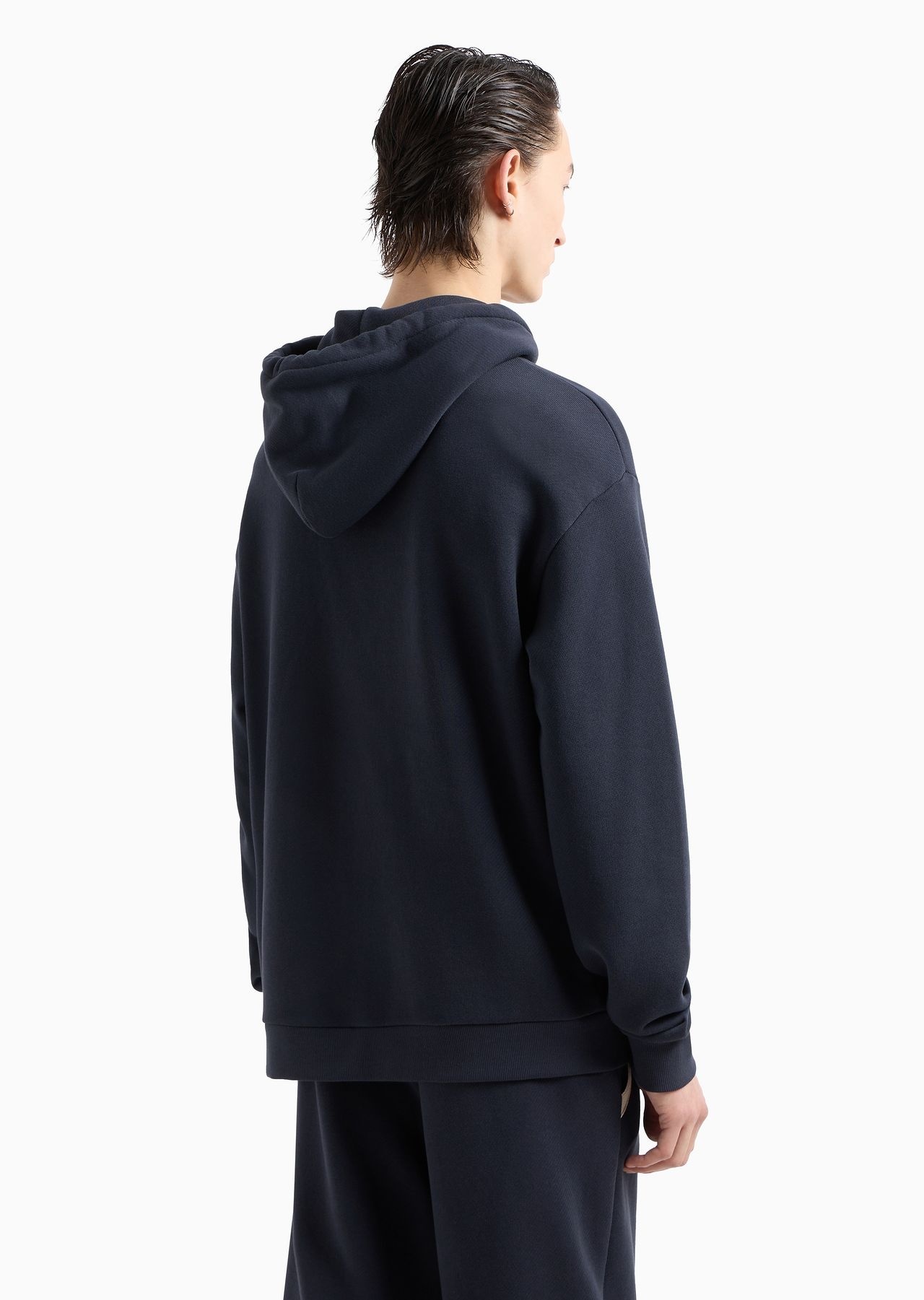 Twill hooded sweatshirt with oversized whale patch - 3