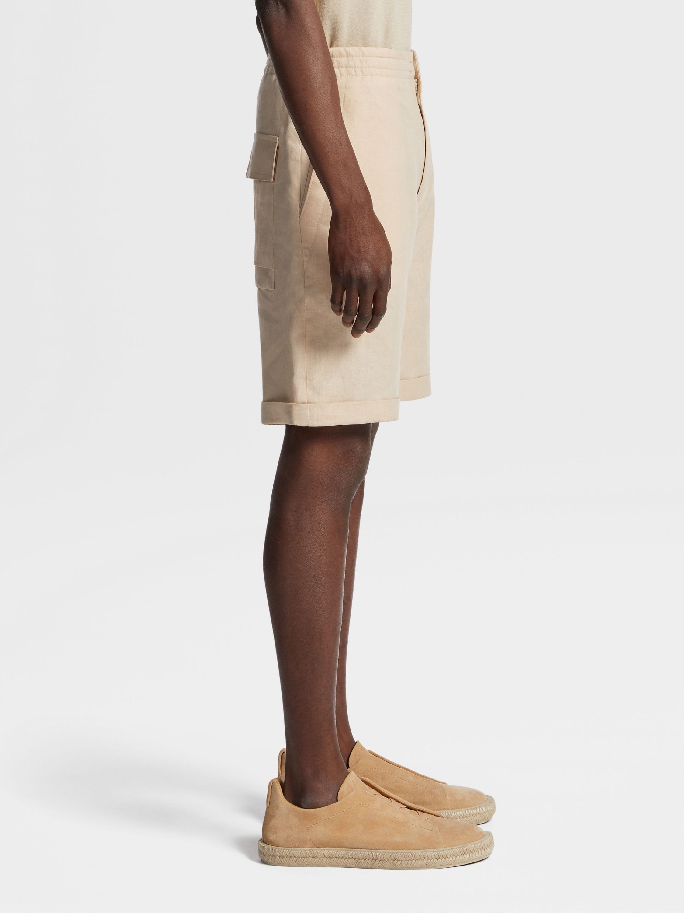 OFF WHITE LINEN SHORTS - 4