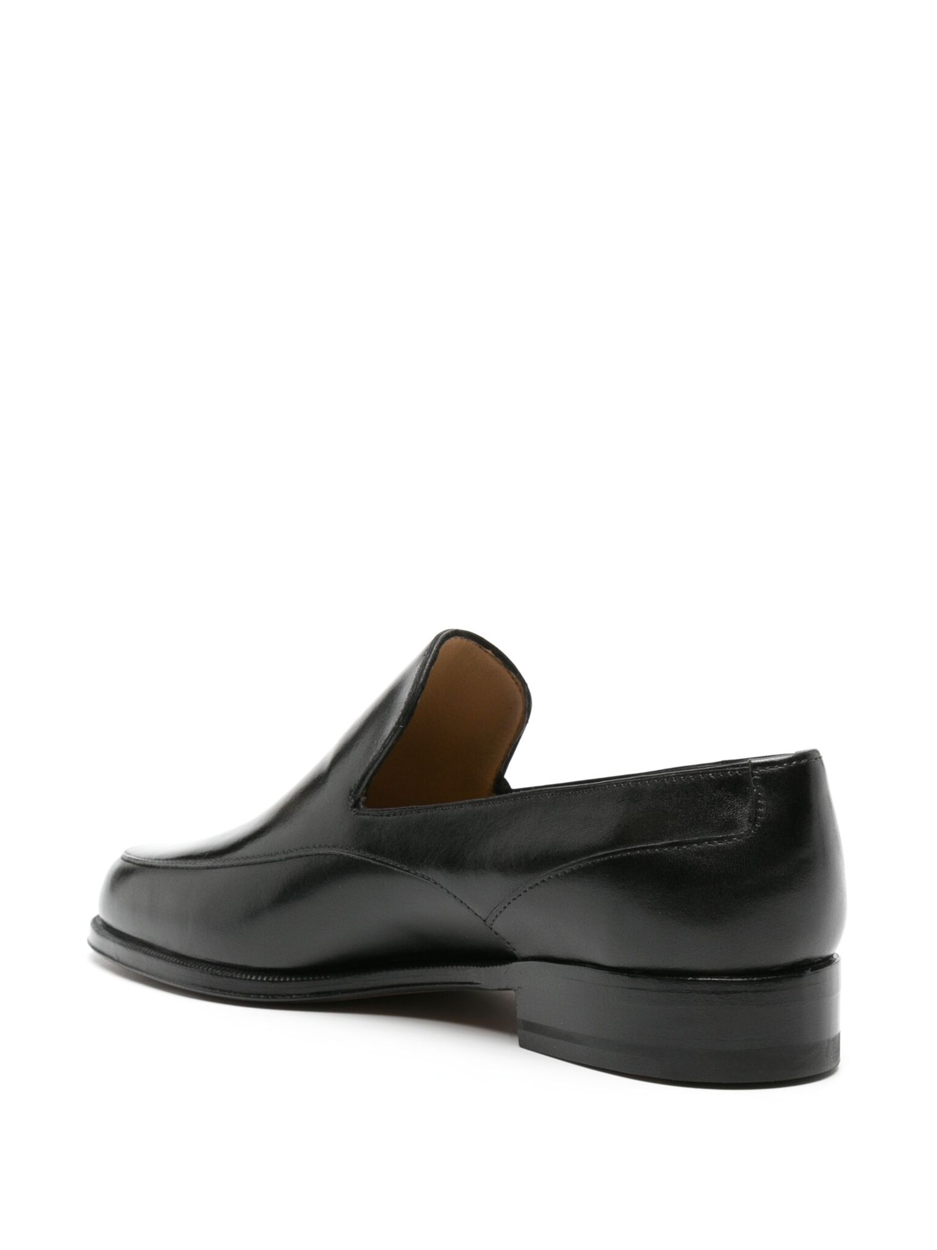 Black Enzo Leather Loafers - 3