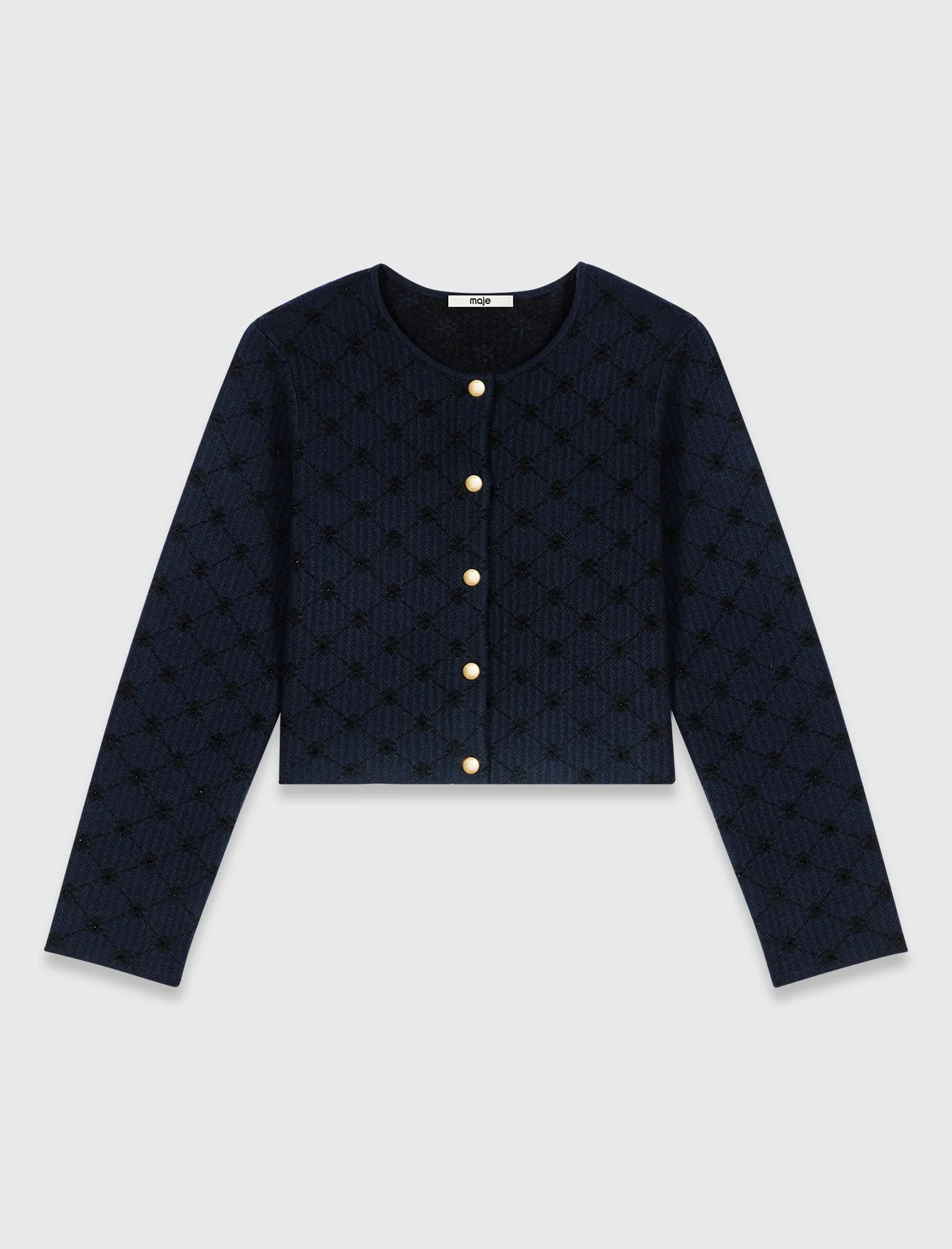 Jacquard cardigan with sequins - 1
