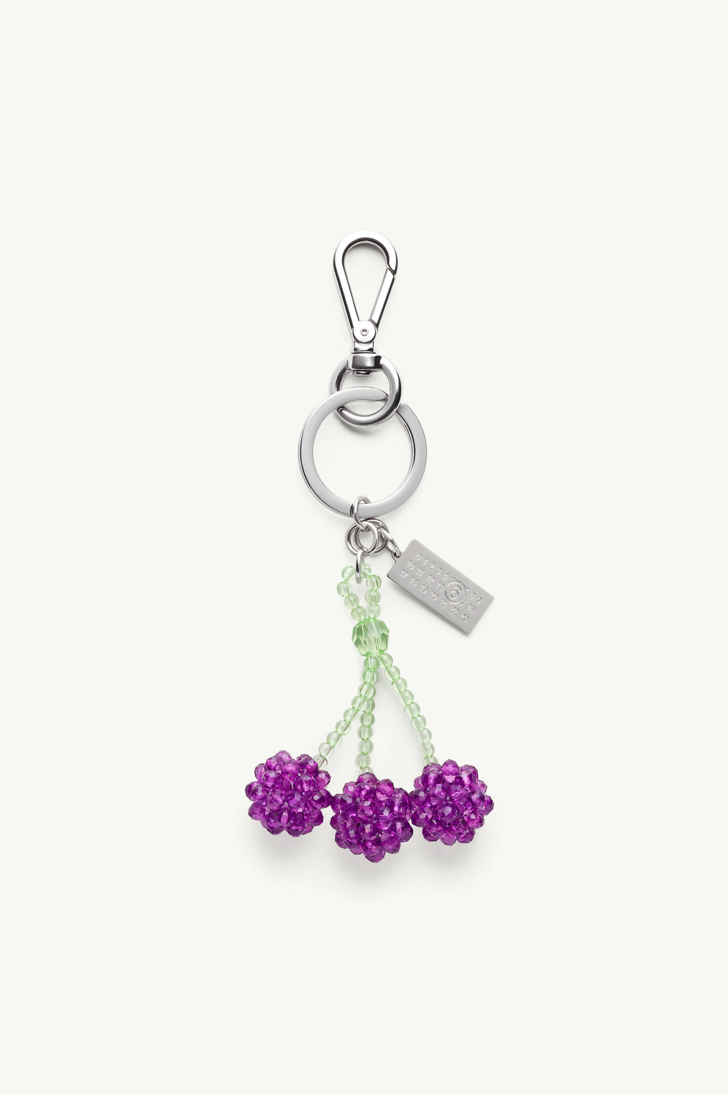 Cherry Beaded Numeric Keyring - 1