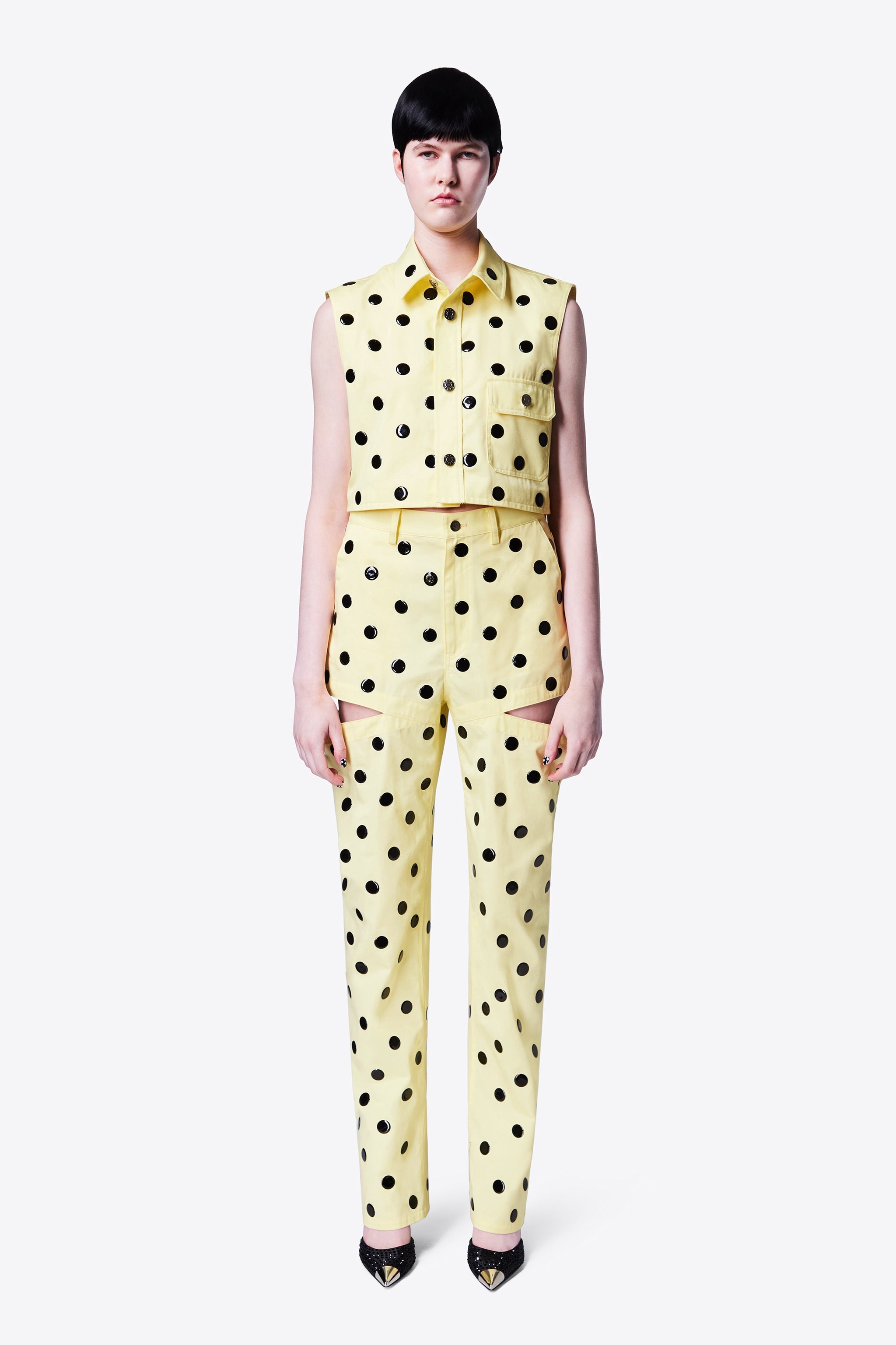POLKA DOT SLEEVELESS TOP - 4