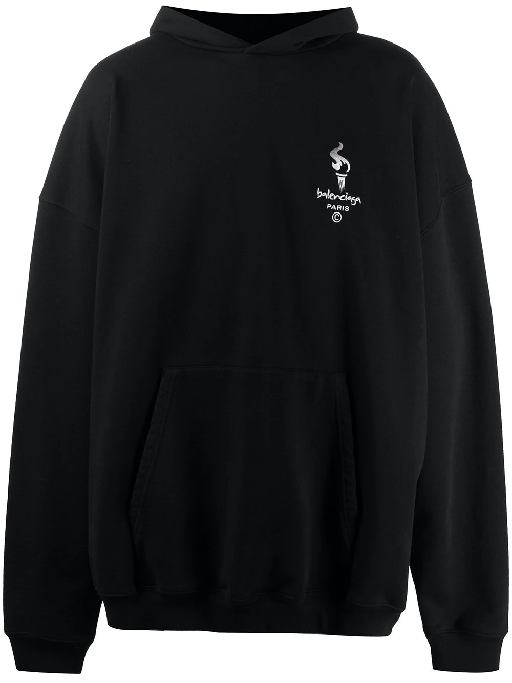 embroidered-logo oversize hoodie - 1