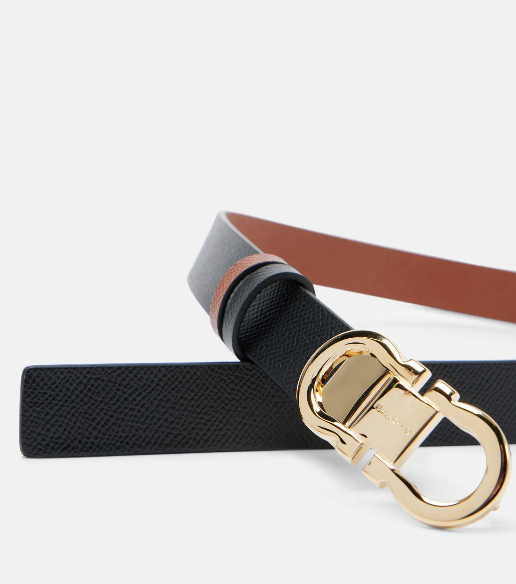 Gancini reversible leather belt - 3